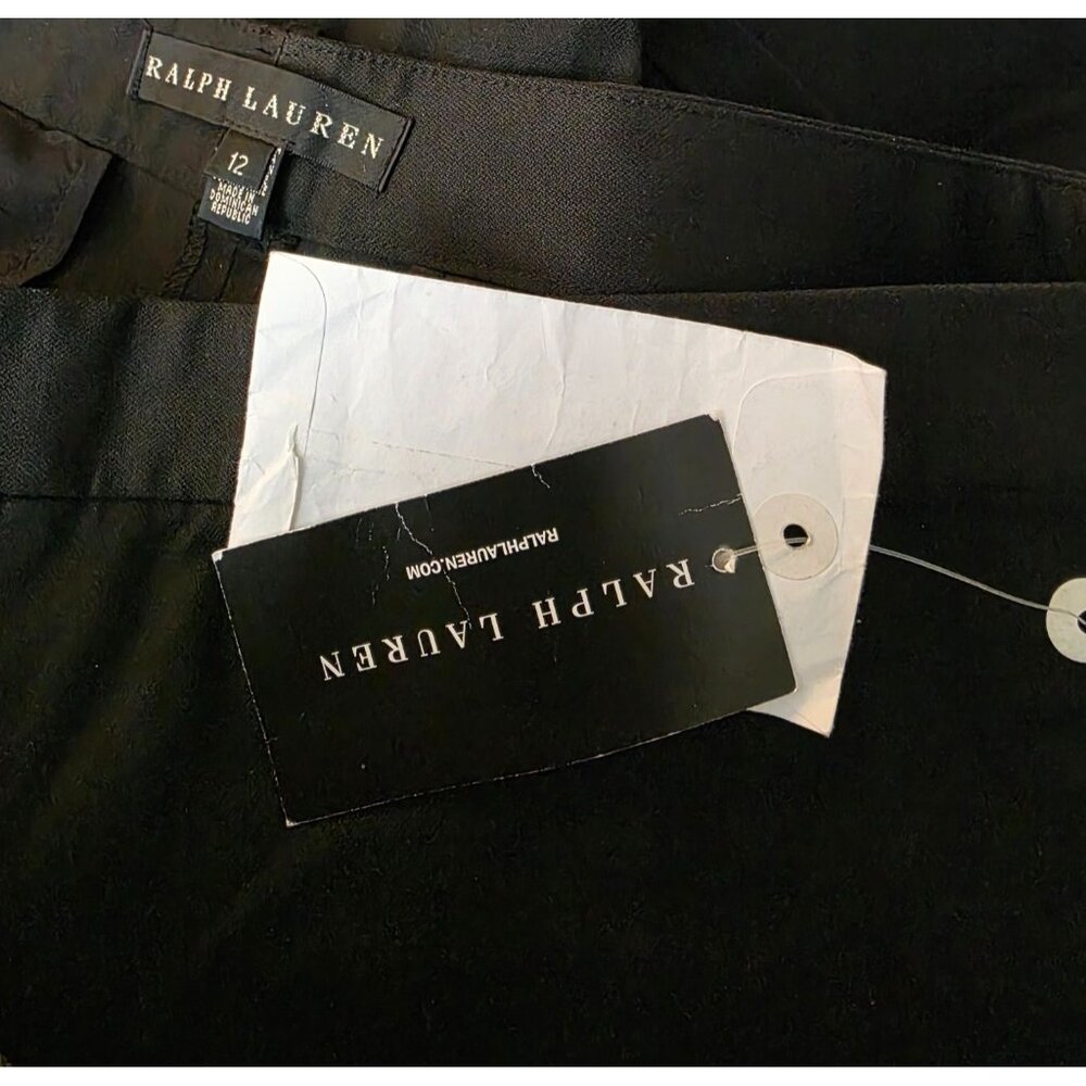 Ralph Lauren NWT Black Label Pants Solid Cuffed Cotton 12 - Picture 5 of 5
